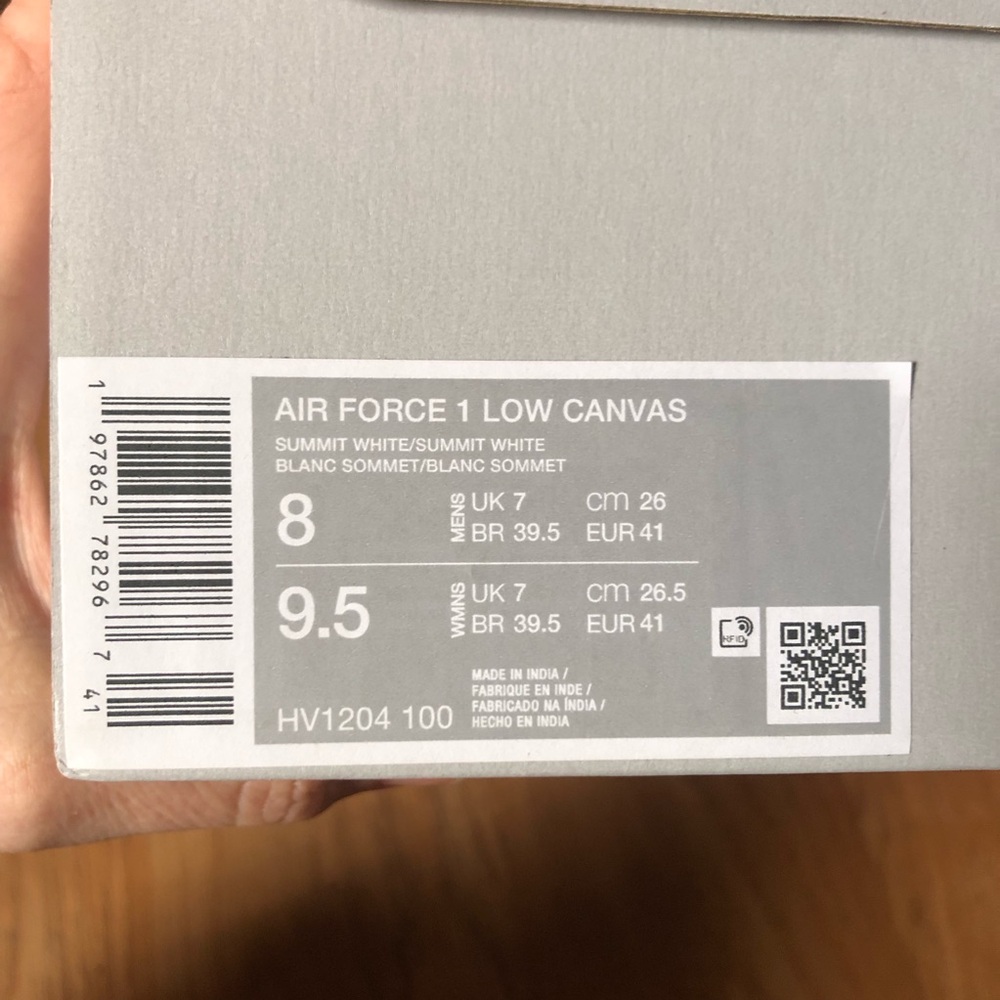 Nike Air Force 1 Low 'Canvas Pack - Summit White - NEW IN THE BOX - Size 8 - Picture 9 of 11